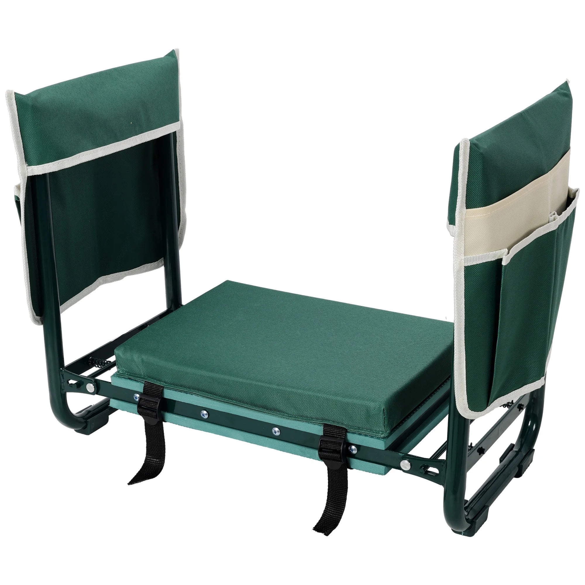 Foldable Garden Kneeler Seat with 2 Tool Pouches,Foldable Stool Heavy Duty Thick Gardening Bench for Kneeling and Seat